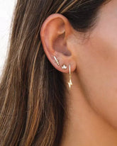 Pair of 925 Sterling Silver Small Dagger Minimal Stud Earrings